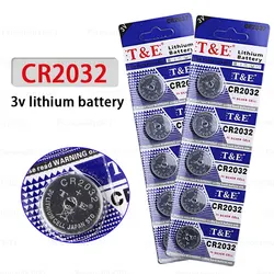 Batería de litio CR2032 de 5-50 piezas, 3v, DL2032, ECR2032, 2032, botón de celda de moneda para llaves de coche, interruptor de bloqueo de puerta inteligente, controlador de reloj