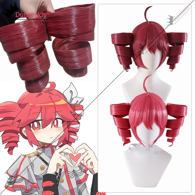Anime Kasane Plafond Teto Cosplay Kostuums Vrouwen Rode Paardenstaart Pruik Hoge Hittebestendige Haar Teto Rollenspel Pruik Lang Krullend haar - afbeelding 2