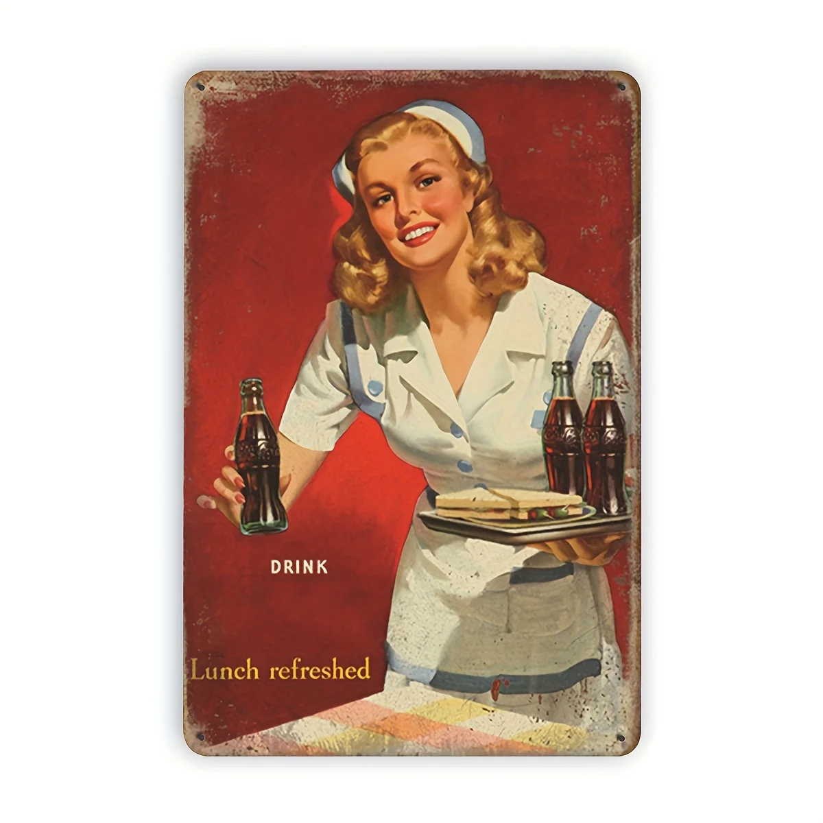 Vintage 1950s Style Metal Sign: 
