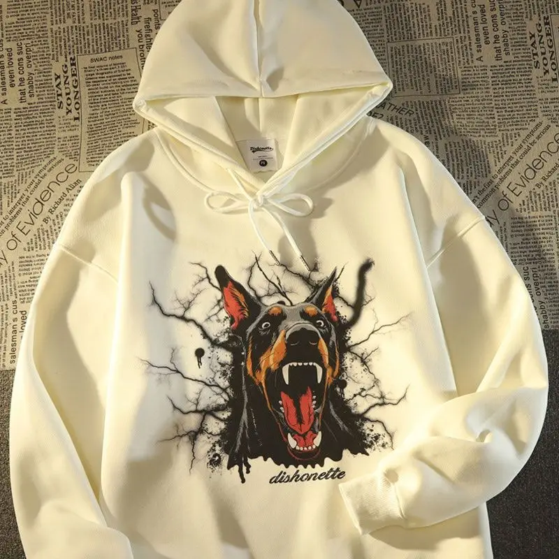 Amerikanische Hip-Hop-Trendmarke Doberman Hoodie Männer und Frauen Frühling und Herbst Europäische und amerikanische Straße übergroße Jacke Top