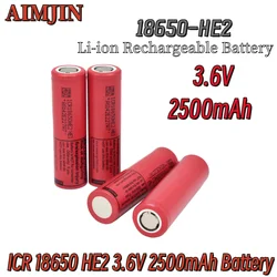 ICR18650 HE2 3.6V 2500mAh akumulator litowo-jonowy do elektronarzędzi latarka 20A moc rozładowania bateria litowa