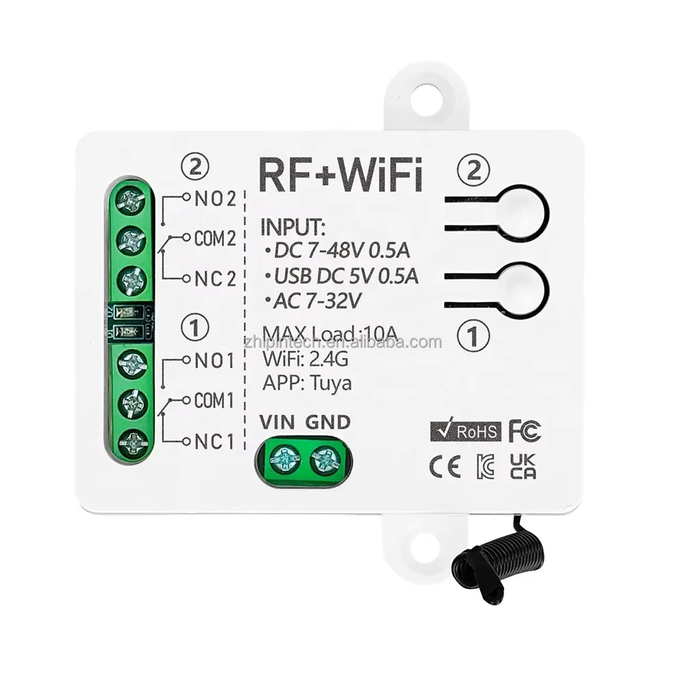 Diese Smart Switch Tuya Wifi Module DC AC 12v 24v 9v Rf 433MHz Wireless Remote Switch for use with Alexa Google