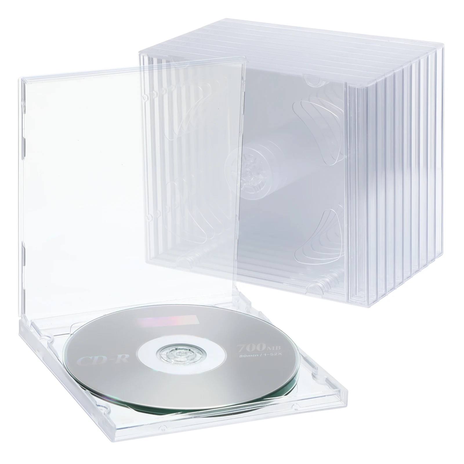 

9pcs CD Cases Clear Acrylic Double DVD Holders Portable Storage Boxes Travel Transparent Jewel Cases for Blank Discs
