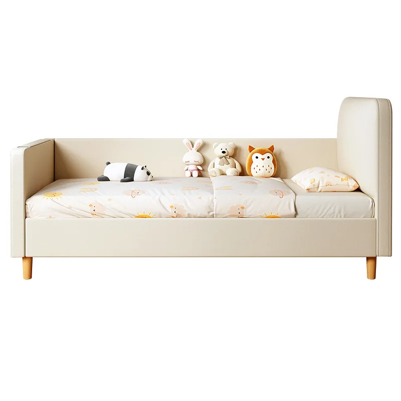 

Modern simple widened baby soft bag bed, adults can sleep in baby bed, solid wood boys and girls small bed