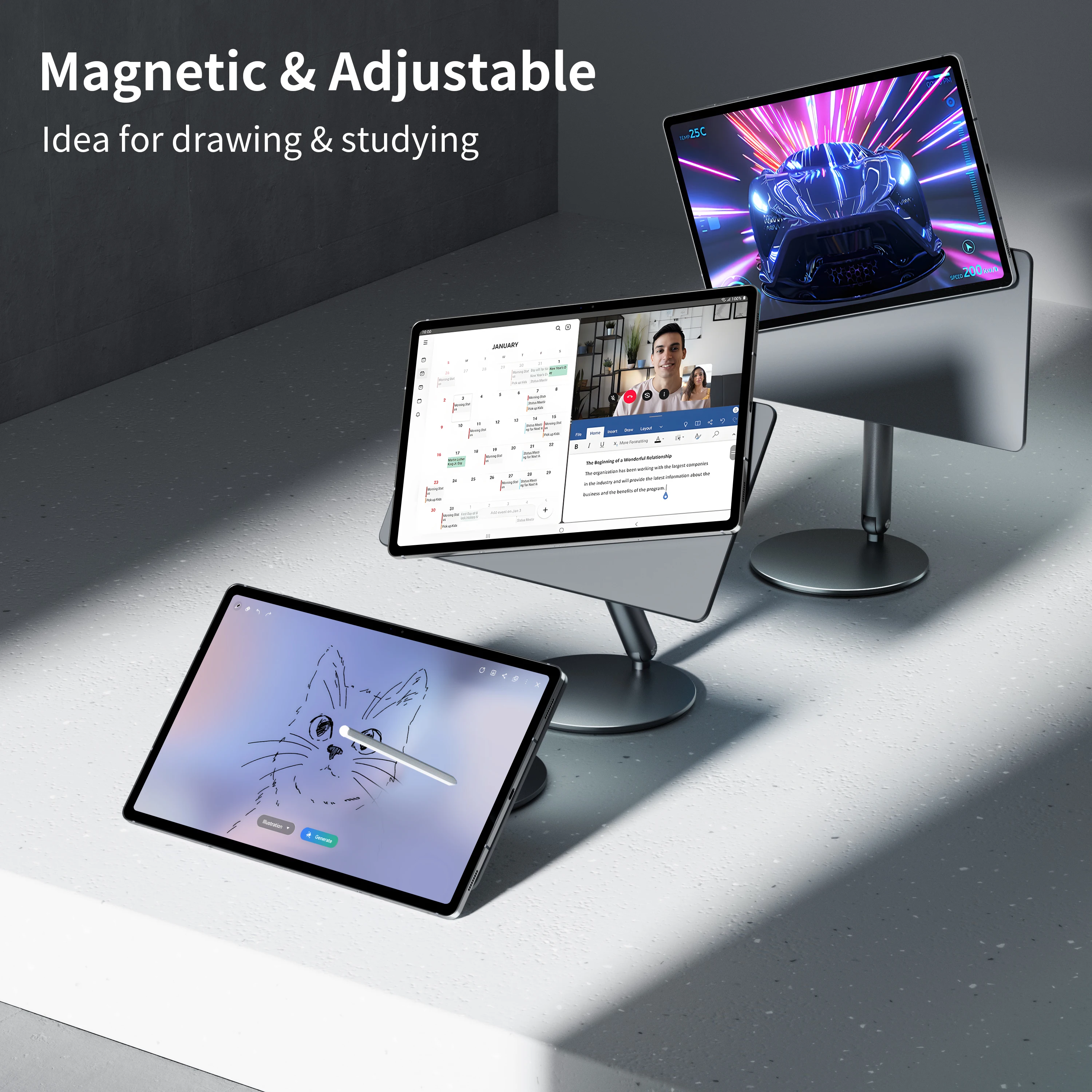 LULULOOK 360° Magnetic Tablet Stand for Samsung Galaxy Tab S11
