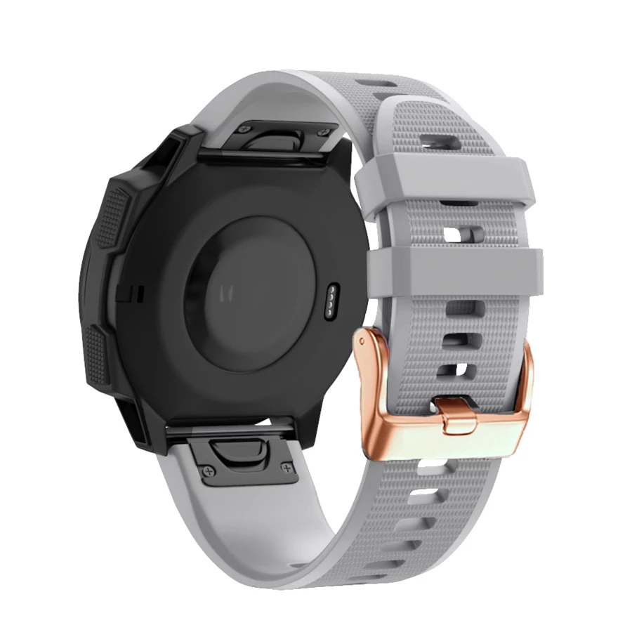 20 22 26mm Silicone Rose gold buckle for Garmin Fenix Fenix 5S 6S 5 6 5 6 7Por D2 Charlie Epix Gen 2 Fit Quick Release wirstband