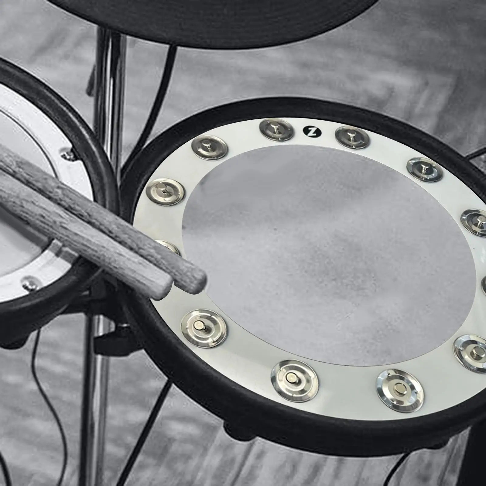 Stainless Steel Drum Cymbals Rings Ching Tambourine Effect Bell for Musical Percussion Drum Set Live Studio