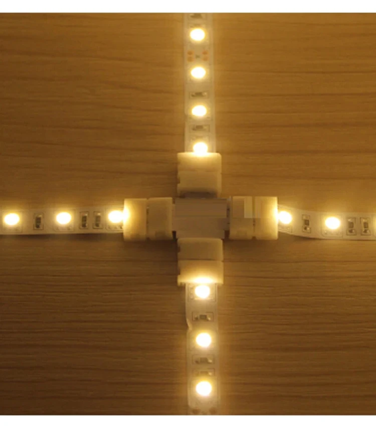 

5pcs 2pin 4pin LED Connector L T + Shape For Connecting Corner Right Angle 8mm 10mm 5050 LED Strip Light Tape Ribbon