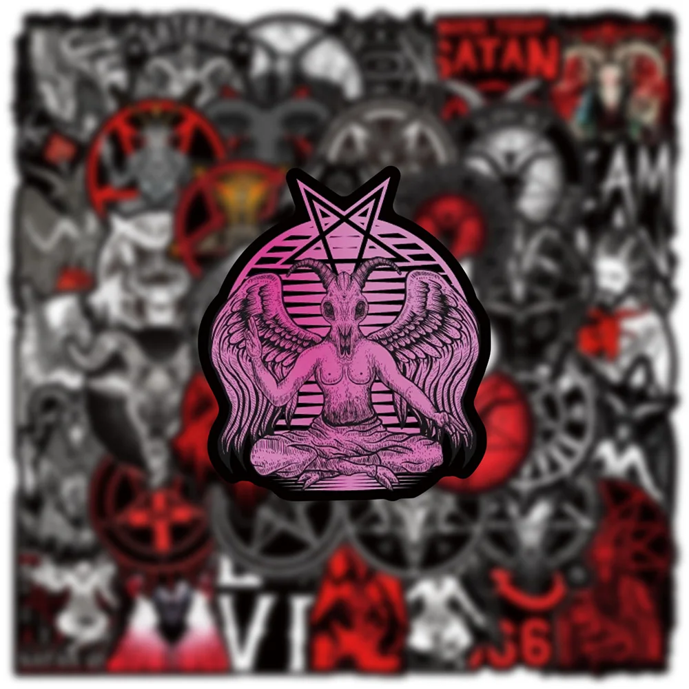 

10/30/50pcs Horror Devil Satan Gothic Stickers Decals DIY Suitcase Scrapbooking Phone Laptop Stationery Waterproof Cool Sticker