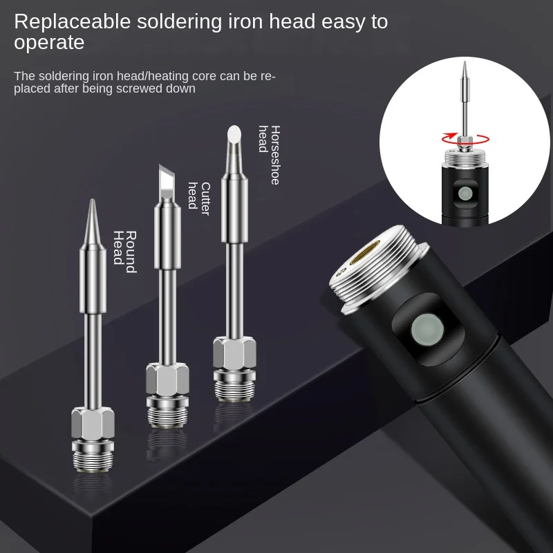 USB Electric Soldering Iron Home Small 18650 Battery Removable 1500mA Large Capacity Mini Wireless Soldering Iron Set USB-102