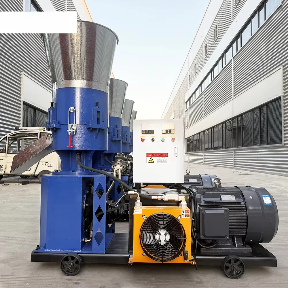 Efficient  High Productivity Electric Feed Pellet Mill Gear Drive Large Hopper for Farm Feed Making Poultry Pig