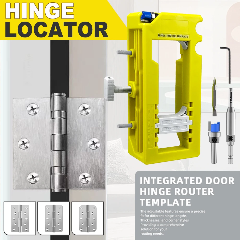 Hinge Lock Installation Template Kit – Multi-Purpose Mortise Jig with Drill Guide for Cabinet Door Hardware Positioning