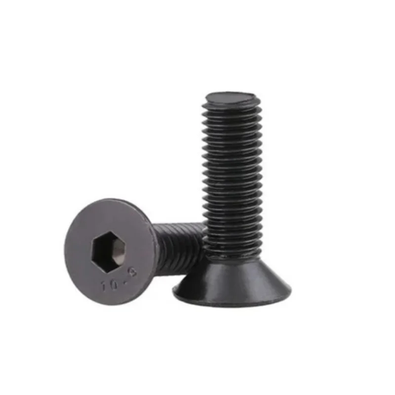 Customized Alloy Steel 10.9 Grade Blackened Hexagon Bolts Screws Black Countersunk Hexagon Fastening Bolts