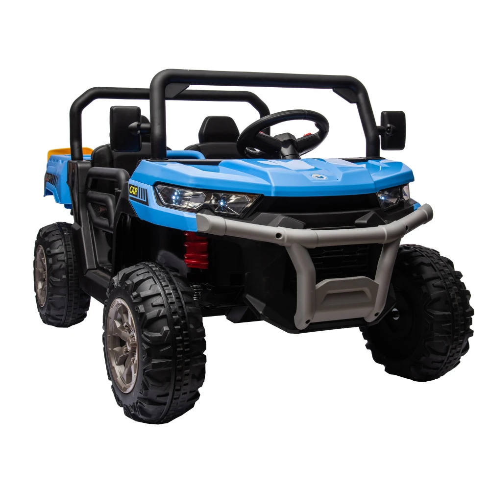 Voiture électrique 24V pour enfants, véhicule 2 places, UTV, équipé d'un moteur 2x200W avec benne basculante/pelle et télécommande