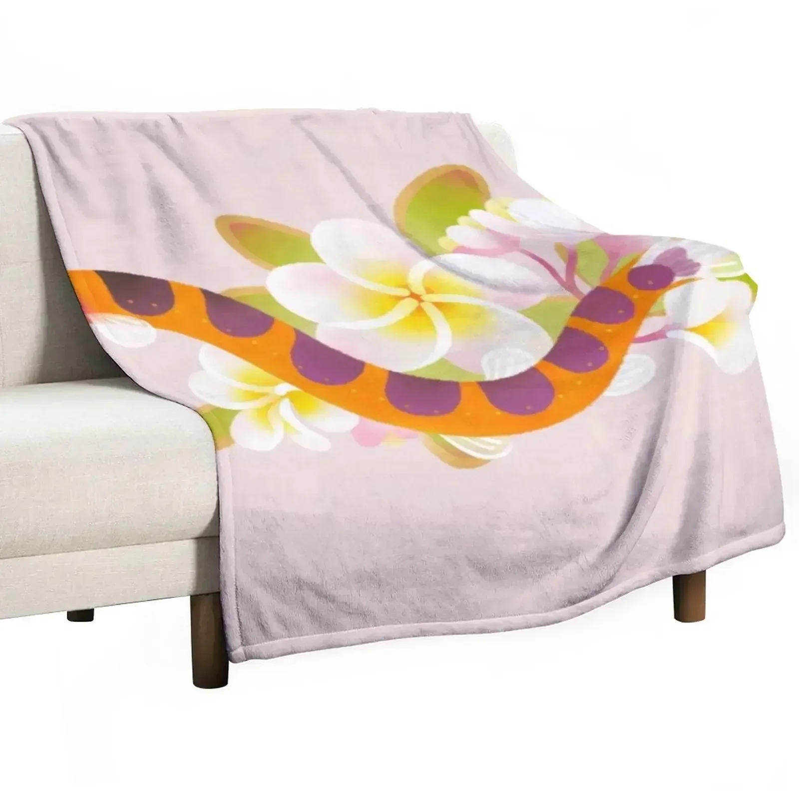 

Kuhli loach and plumeria Throw Blanket Durable Warm Blanket for Daily Home Use