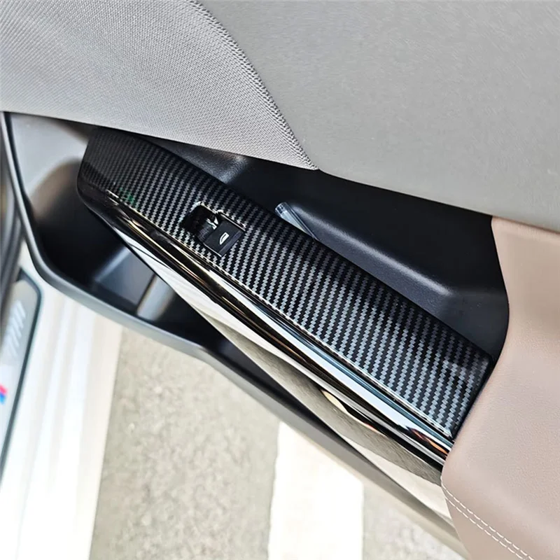 For BMW X3 G45 2025 Carbon Fiber Car Window Lift Swtich Button Cover Trim Decoration Accessories