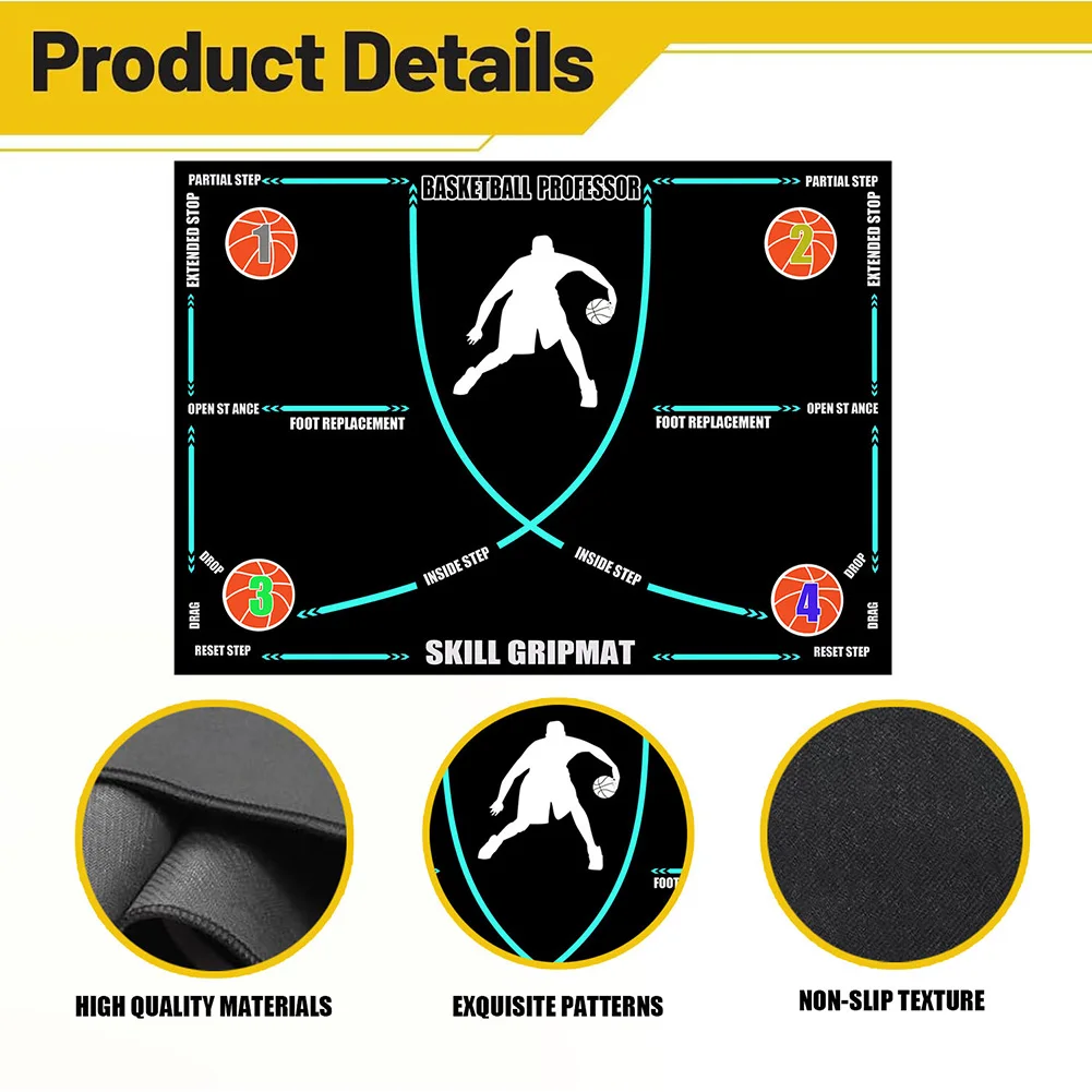 Basketball Practice Equipment Non-Slip Basketball Footstep Mat Basketball Training Mat for Youth and Adult Ball Control Training