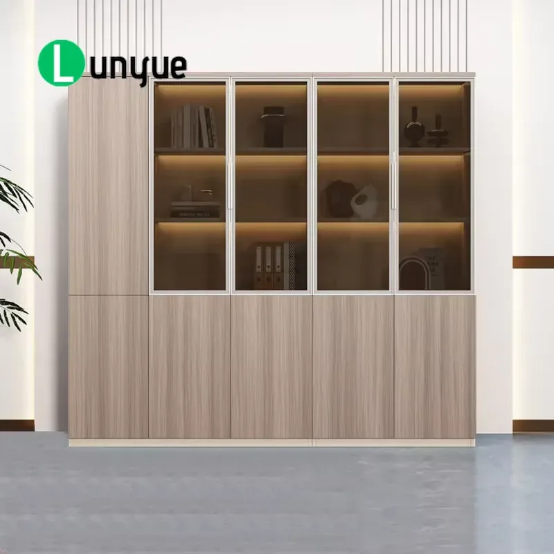 Simple Modern Lightweight Wooden Office File Cabinet Commercial Furniture Storage Solution for Home Business Workspace