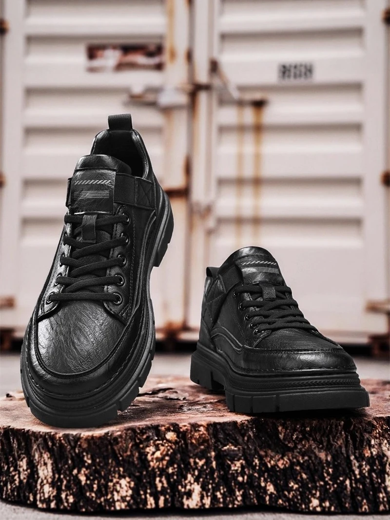 

Formal Business Men's Shoes Summer New Style 2026 Casual Anti-slip Waterproof Leather Shoes for Work Black Color Youth Trend