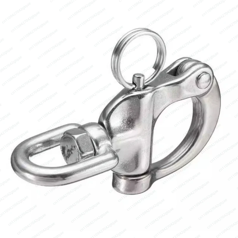 1pcs Stainless Steel Rotary Spring Hook Quick Release Boat Chain Eye Shackle Swivel Bracket Snap Hook Hardware Tool 70mm view 2
