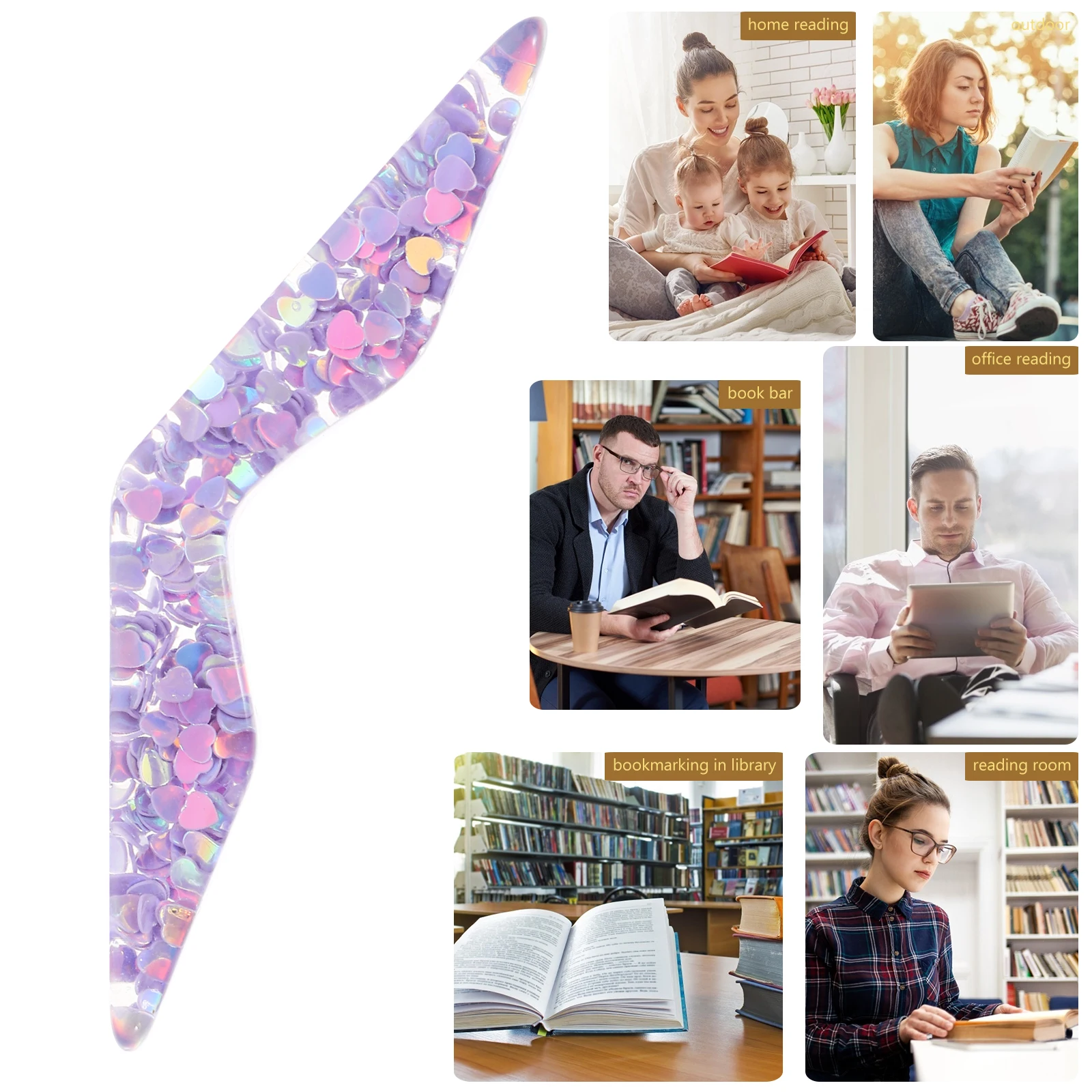 

Resin Page Thumb Finger Holder Reading Portable Transparent Spreader Gift For Book Lovers Lightweight Convenient Page Spreader