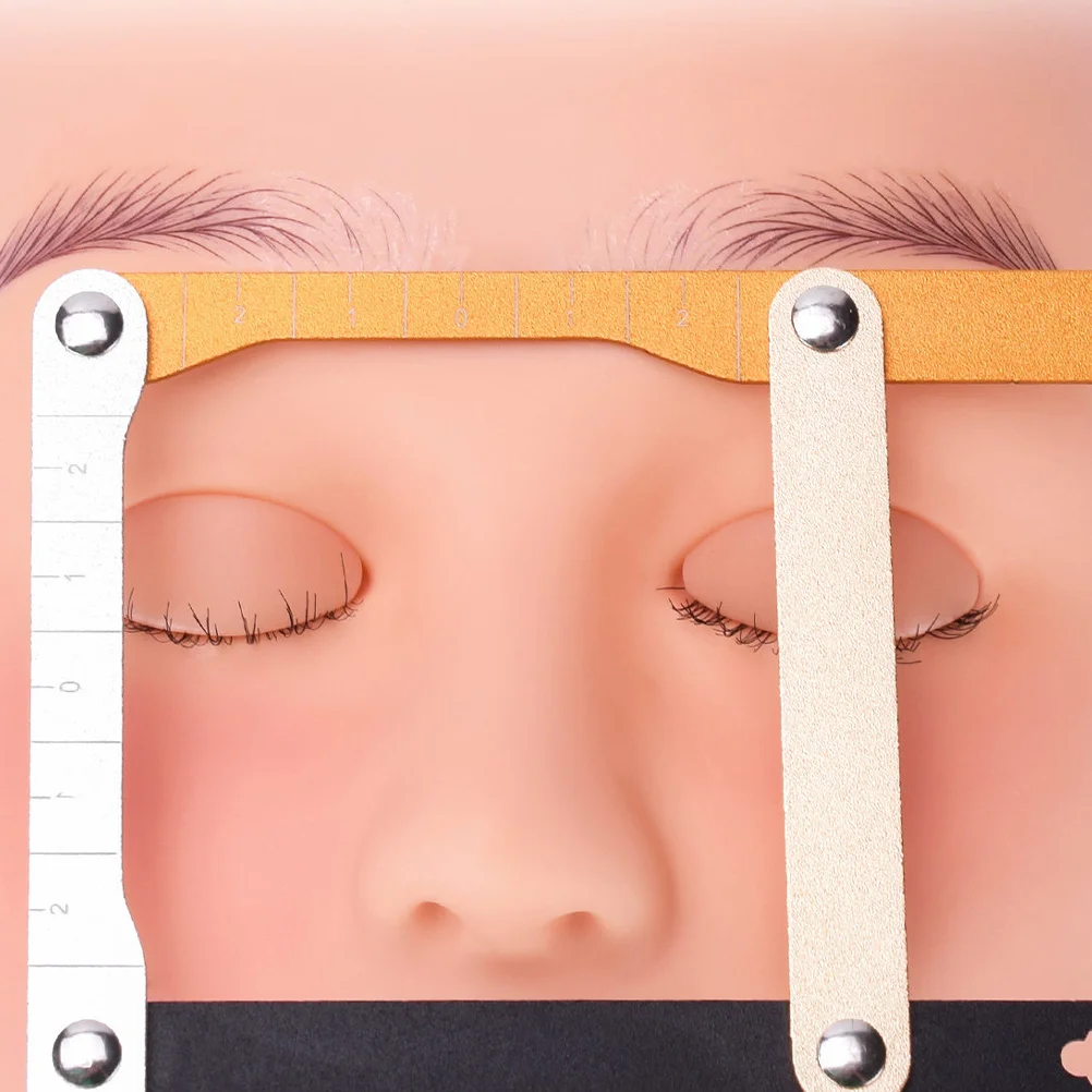 

Регулируемая линейка для бровей из нержавеющей стали, профессиональный инструмент для измерения бровей для микроблейдинга, инструмент для формирования бровей золотого соотношения