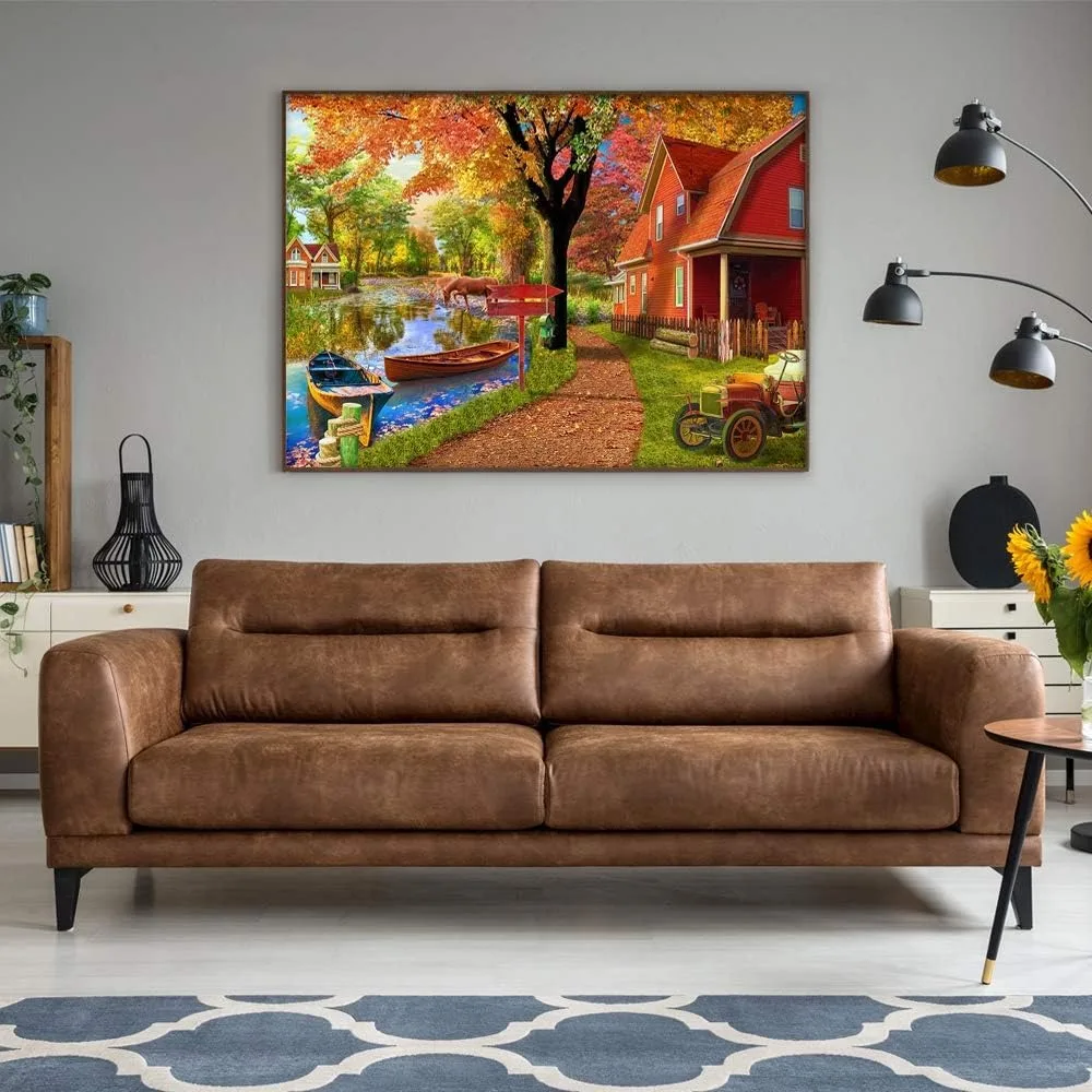 Puzzle de Village d'automne pour adultes, 1000/500/300/120 pièces, décoration de maison, jouets éducatifs amusants pour la famille, cadeaux de jeu