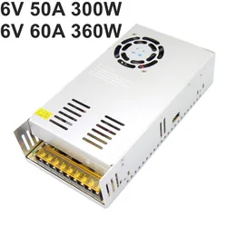 DC 6V 50A 60A Regulated Switching Power Supply 300W 360W AC/DC Voltage Transformer AC 110V 220V input to DC 6 volt