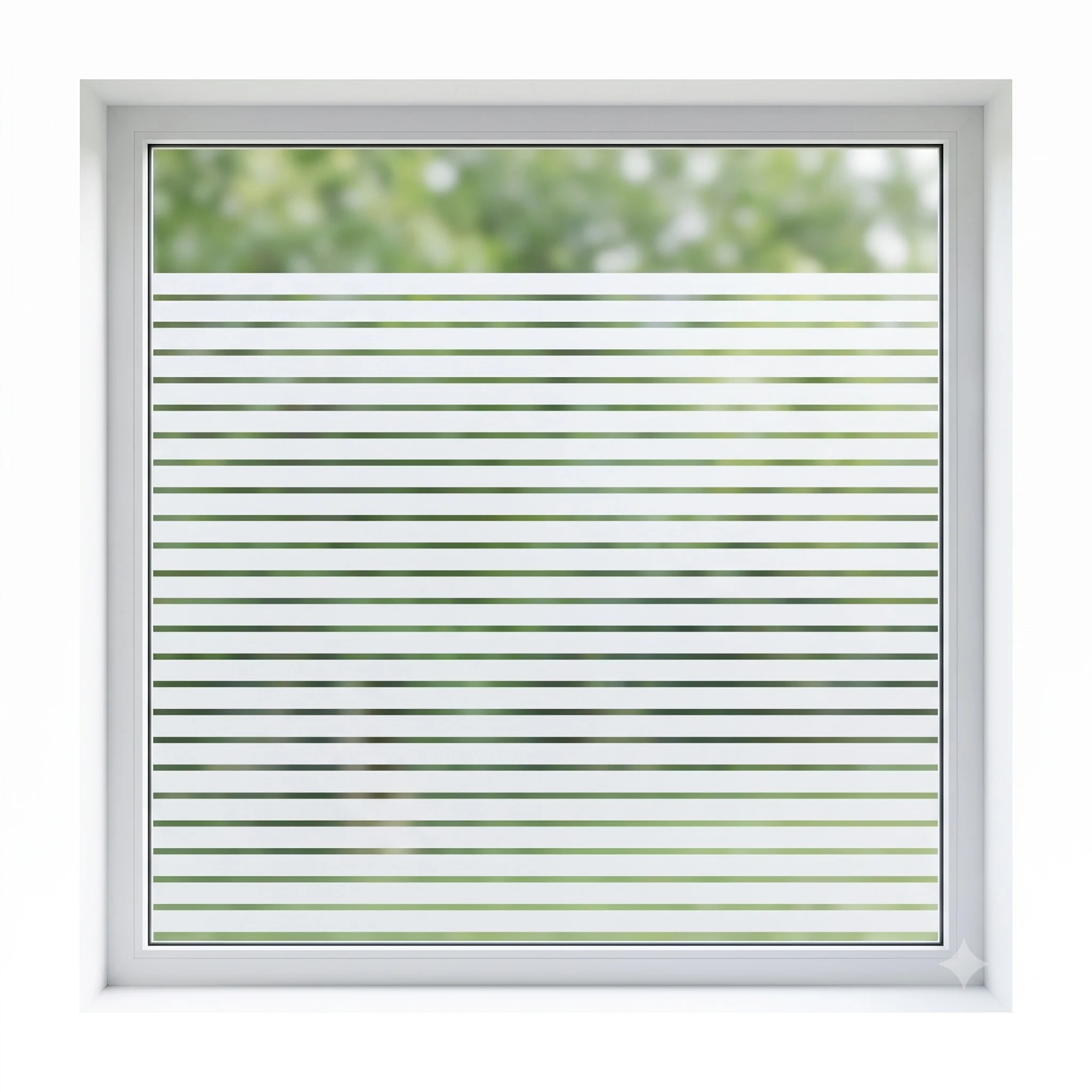 Frosted Privacy Glass Window Film Horizontal Striped Self-Adhesive Anti-Glare Waterproof Peel Stick Decal for Bathroom