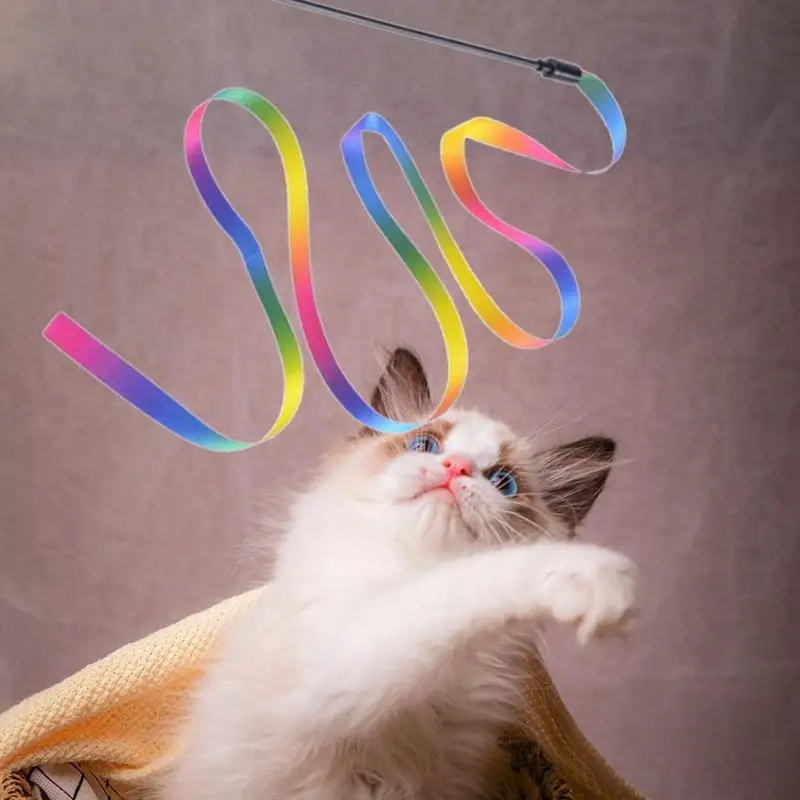 Cat Rainbow Wand Toys Cat Wand Toys For Indoor Cats Cat Toys For Indoor Cats Automatic Interactive Cat Toy Ball Toys