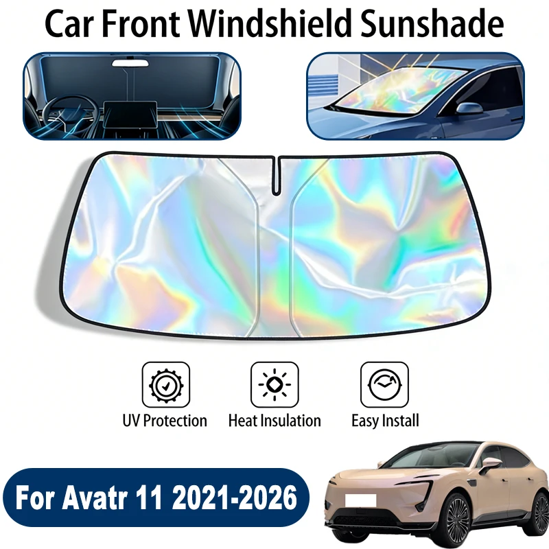 Windshield Sun Shade For Avatr 11 2021-2026 Foldable UV Reflective Front Window Sun Protection Cover Accessories