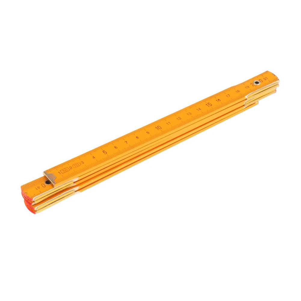 Ten Fold Two Metre Ruler Bright Yellow Wooden Folding Ruler Wooden Graduated Ruler Drawing Tools Teaching Supplies