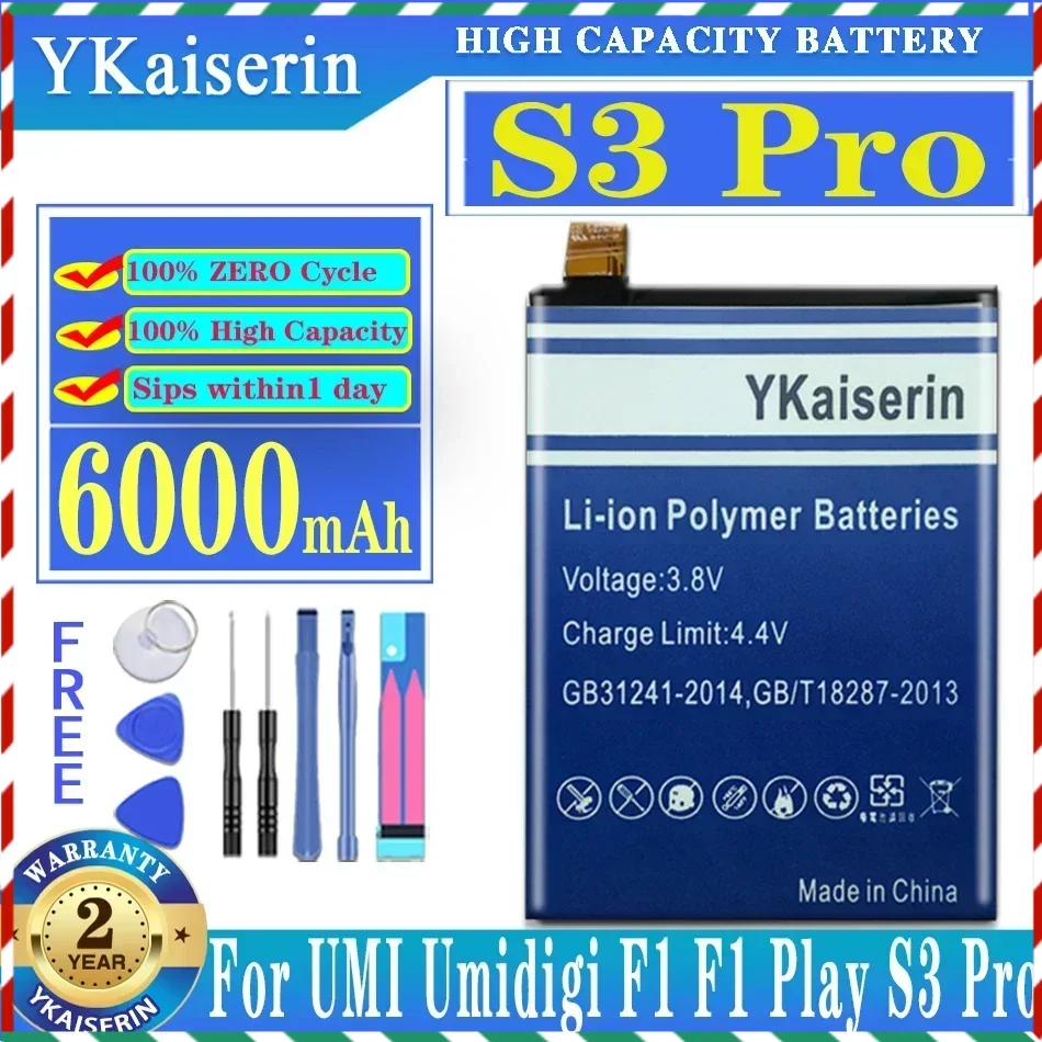 

Сменный аккумулятор 6000 мАч для UMI Umidigi F1 /F1 Play F1Play /S3 Pro S3Pro, аккумуляторы для смартфонов, быстрая доставка