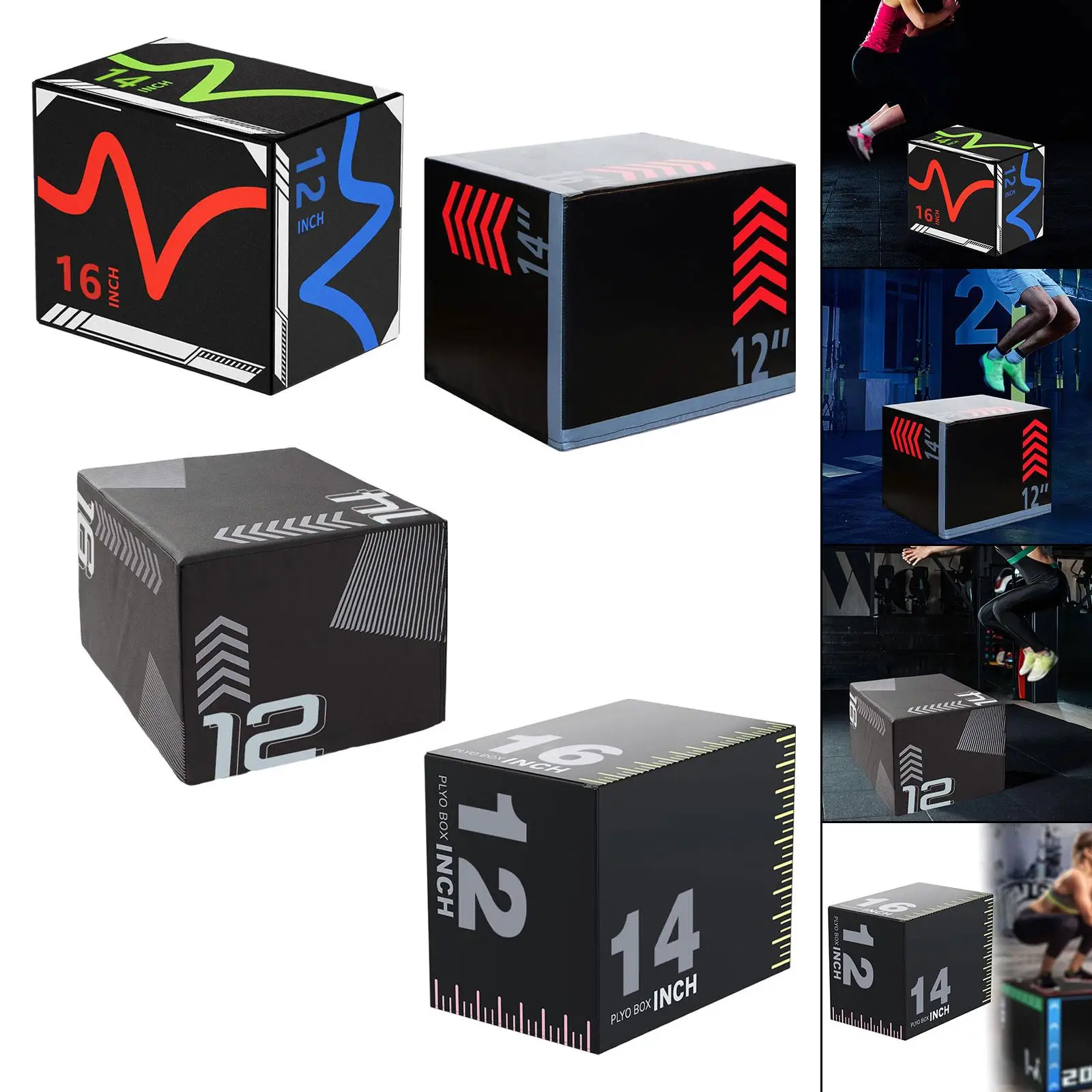 

PVC Mesh Plyo Box Jump Training Fitness Platform Ergonomic Step Up Conditioning Box for Home Gym Agility Workouts