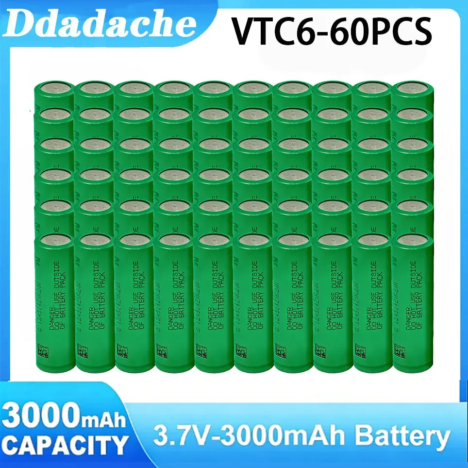 Original 18650 VTC6 3,7V 3000mAh wiederaufladbare Lithium-Batterie, 30A Entladung, geeignet für Elektrowerkzeug-Schraubendreher und E-Zigaretten-Akkus.