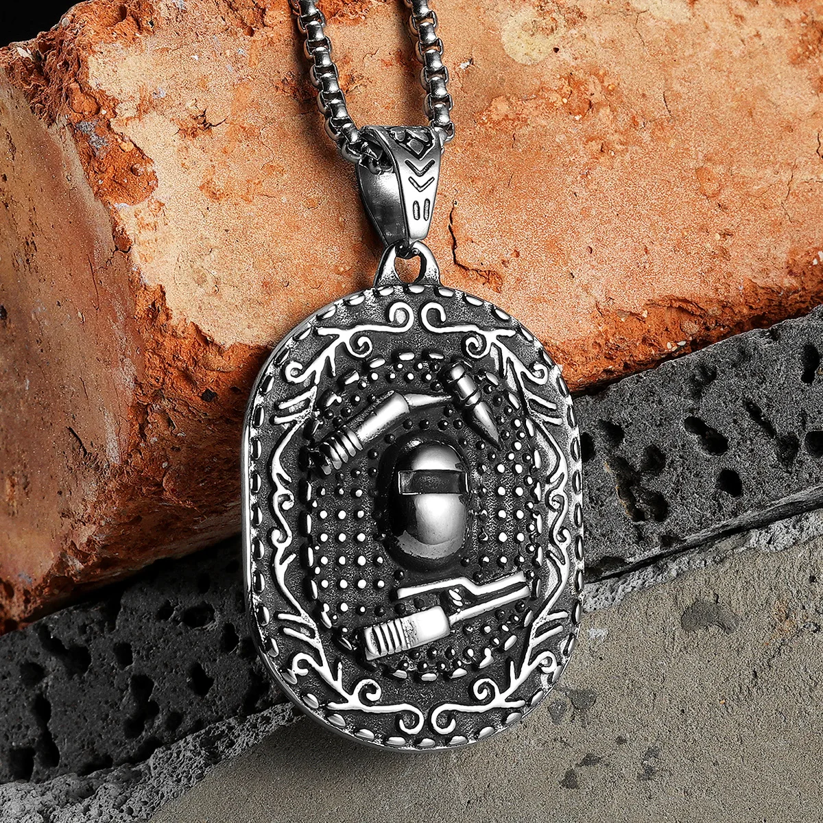 Welding Worker Mask Men Necklaces With Pendant Stainless Steel Trendy Jewelry For Male Women Punk Accessories Gifts Wholesale