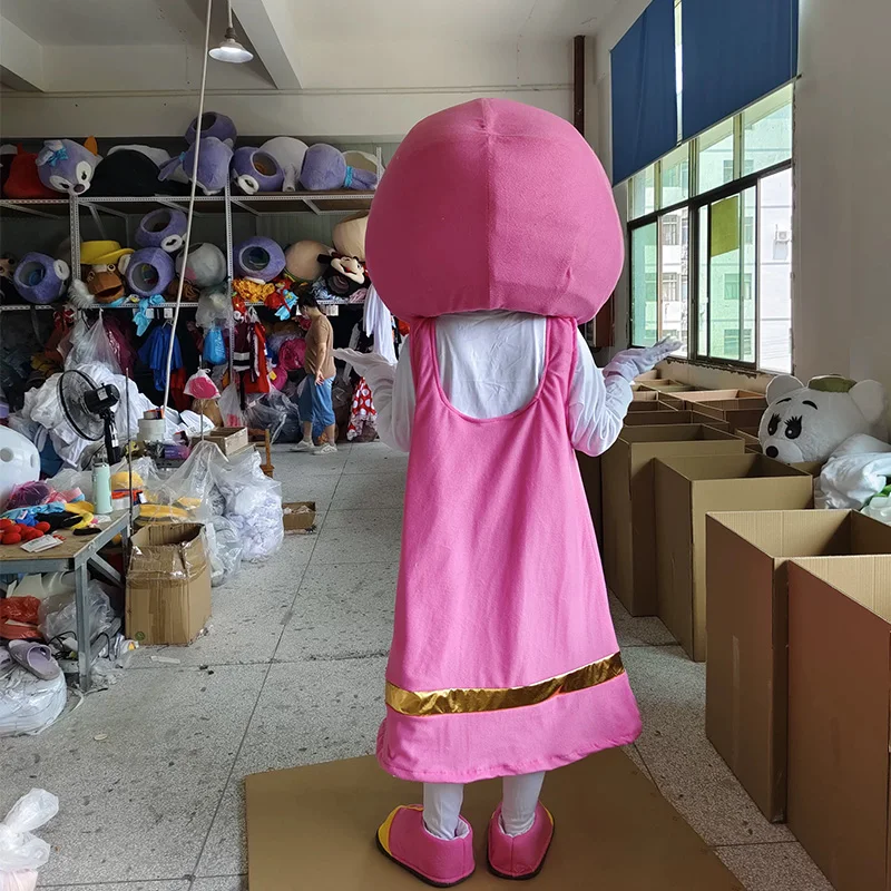 Pink girl Mascot Costume Cartoon Adult Pink girl Cosplay Suits Party Christmas Halloween Carnival Performance Outfit