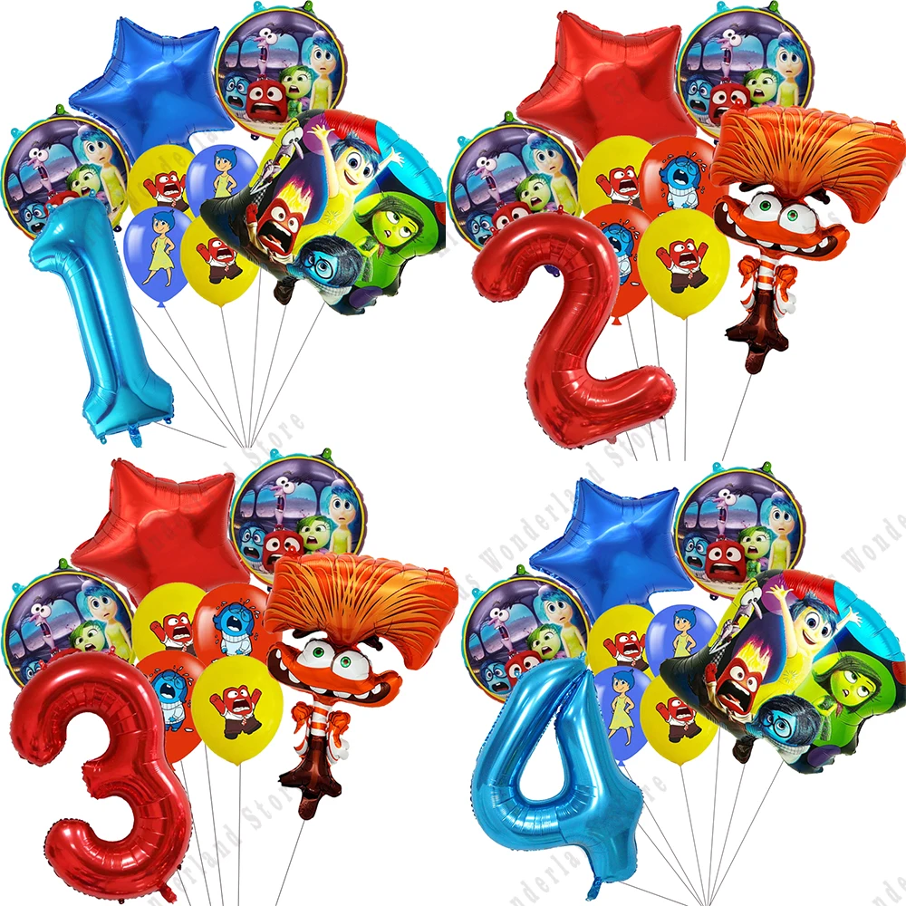 Inside Out Theme Balloon Bouquet Set 1st 2nd Birthday Party Supplies Colorful Latex Balloons for Girls Boys Home Outdoor  Decor