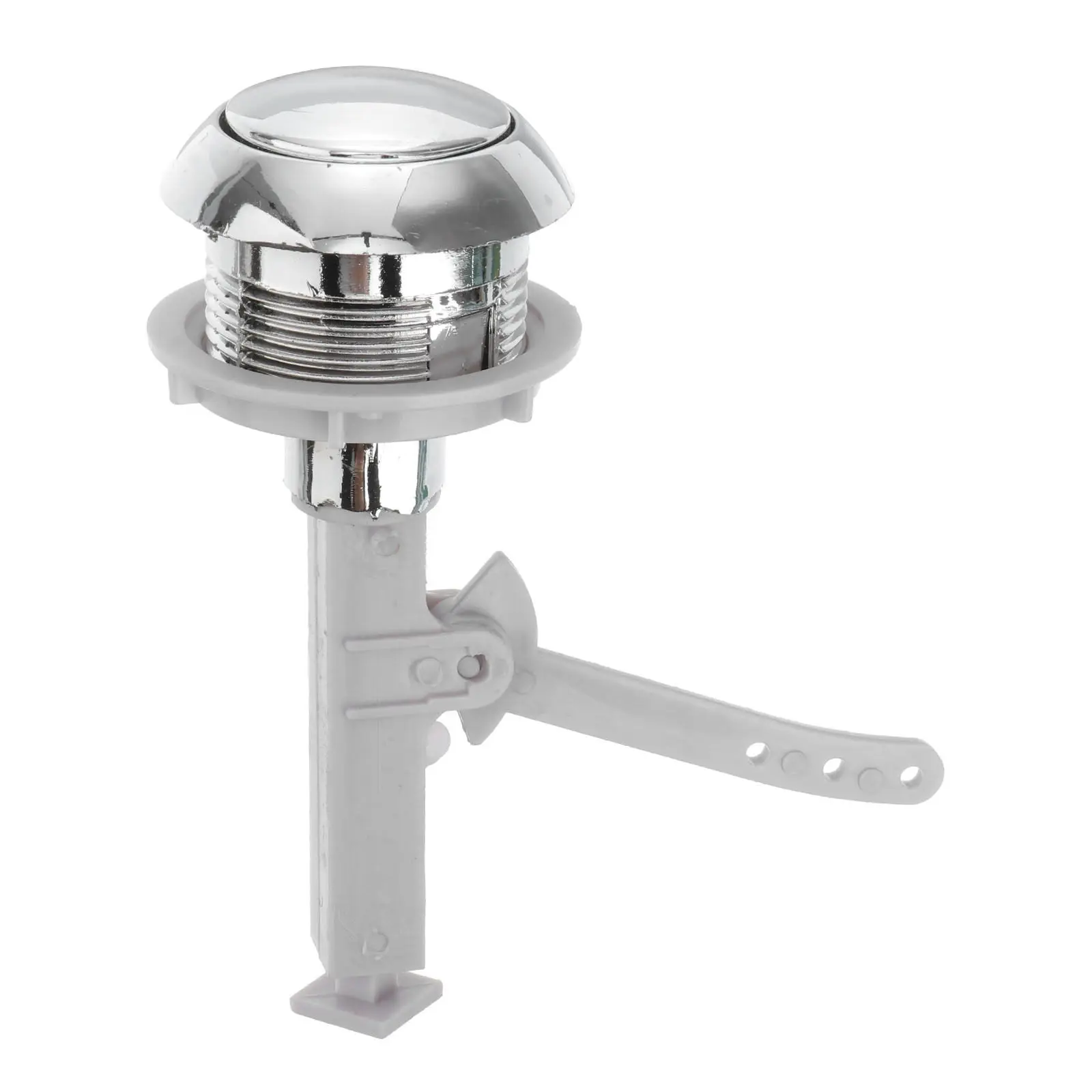 Plastic Toilet Water Tank Push Button Rod Single Flush Type Electroplated Surface Compatible with Most Flush Toilets Cistern Lid