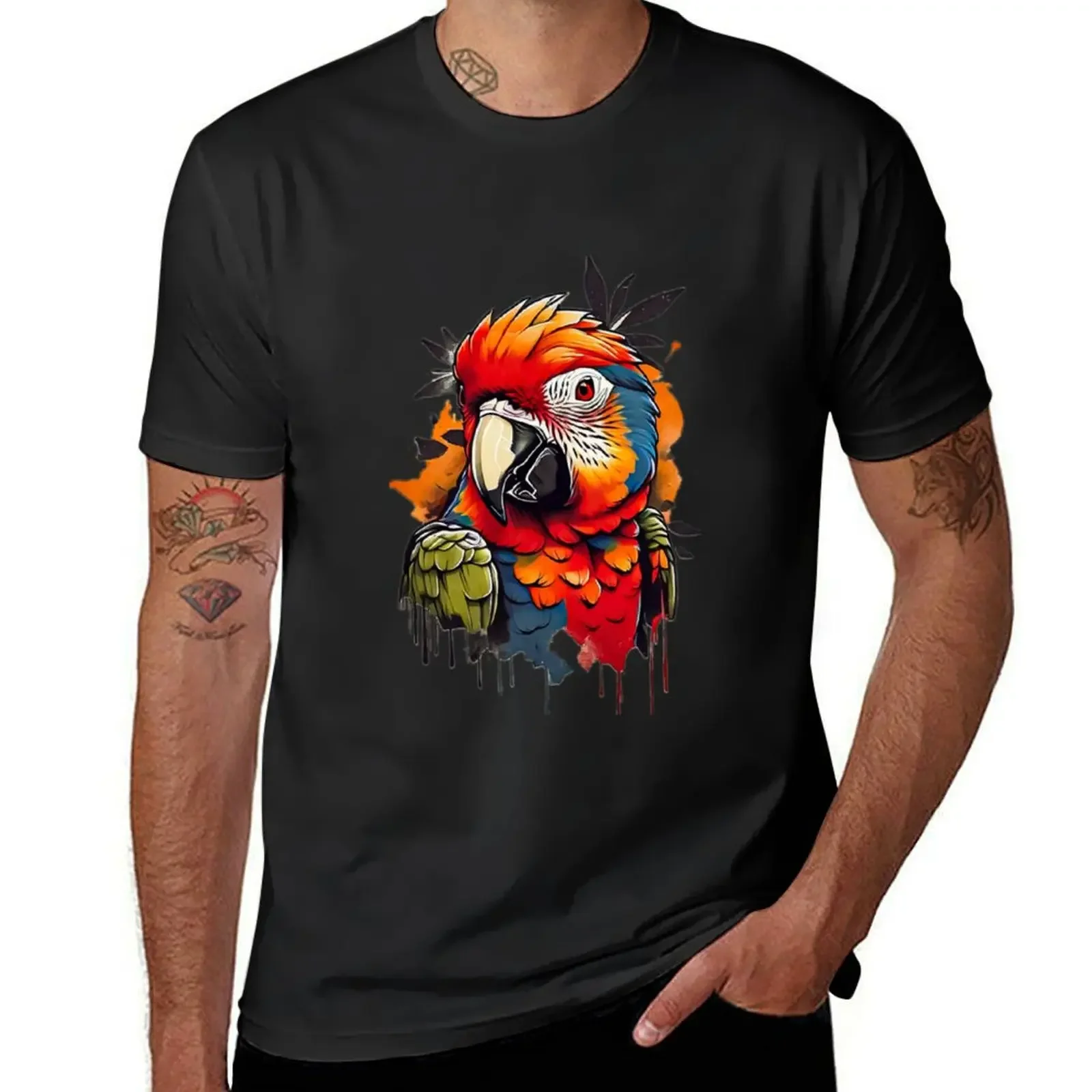 

Cute Macaw T-Shirt basketball graphic tees aesthetic clothes sweat animal prinfor boys t shirt for men