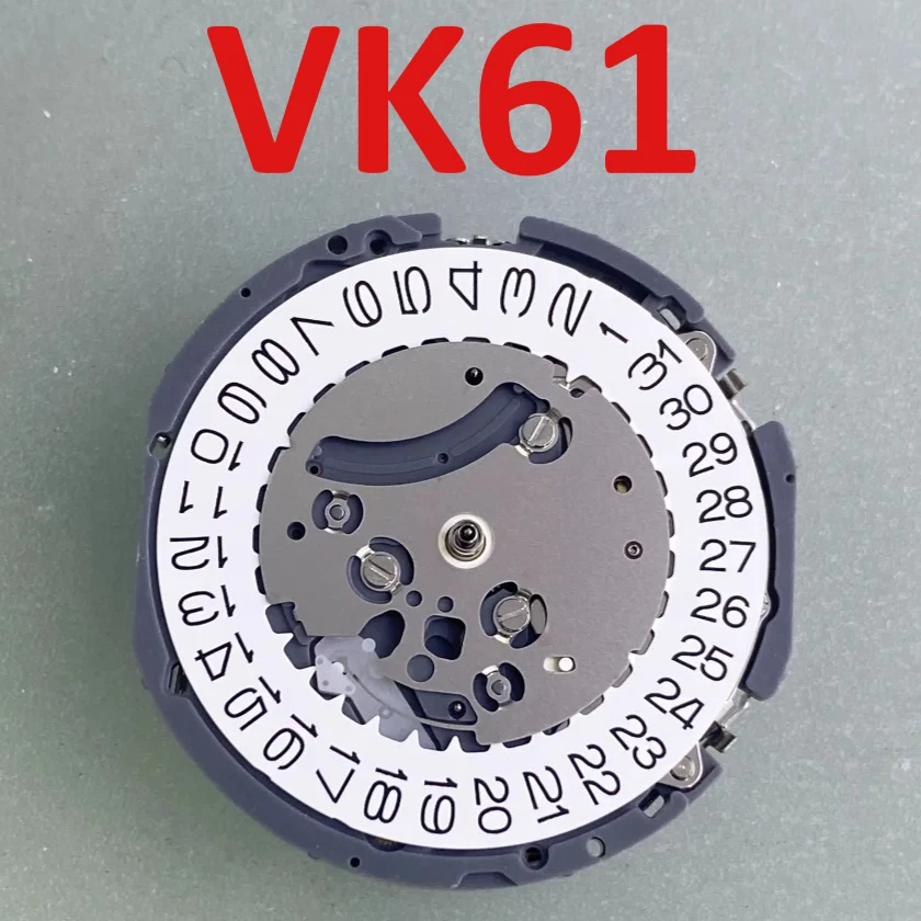 Japanese VK61A Quartz Movement  White Date Three O 'clock Position Six Hands Multi-functional 6.12 Seconds Display