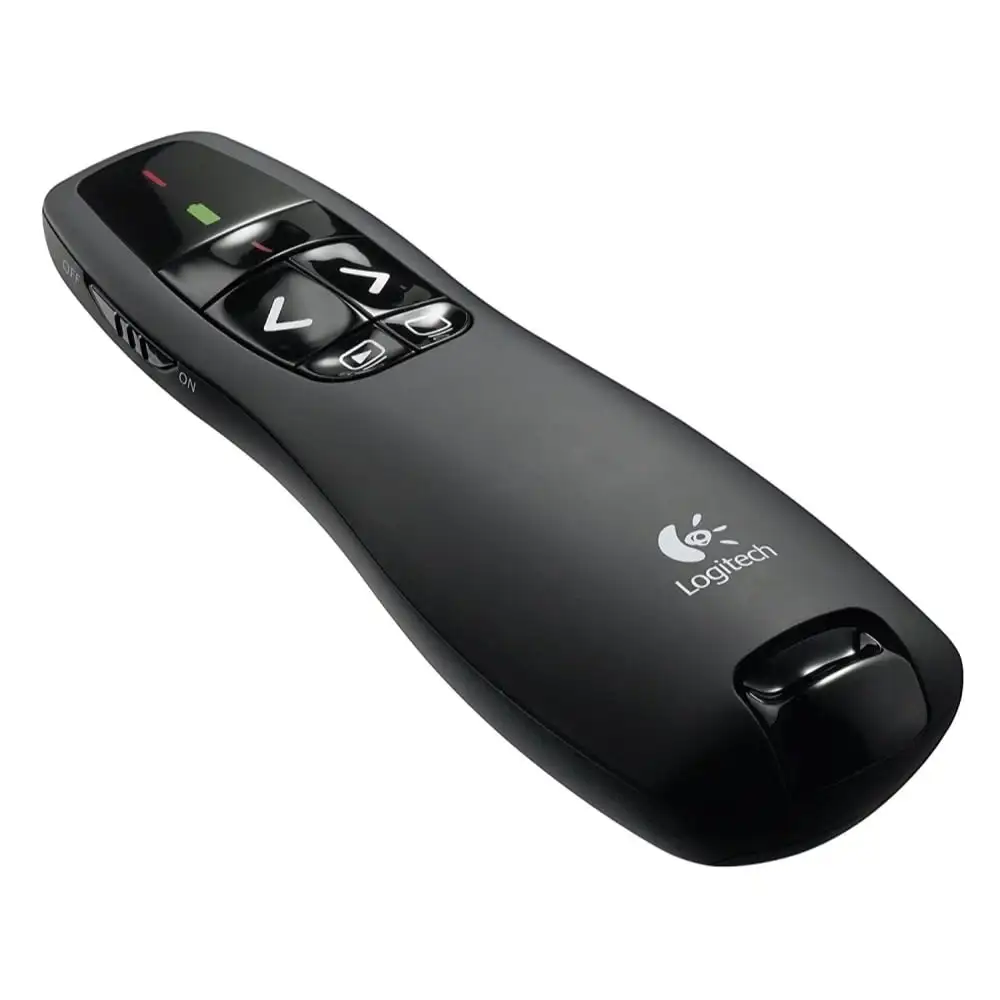 

Logitech Wireless Presenter R400, Wireless Presentation Remote Clicker with Laser Pointer, Black