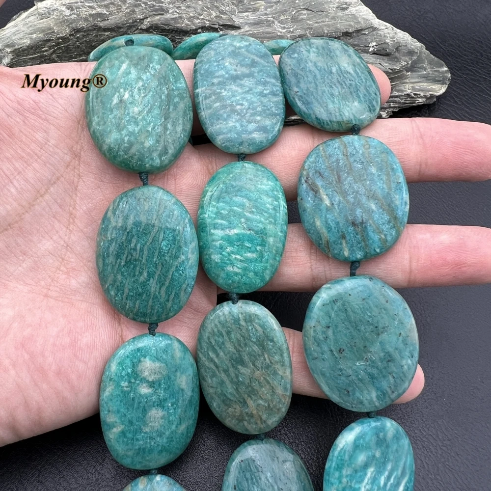 Large Natural Stone Amazonites Slice Focus Pendant Beads For DIY Jewelry Making MY231115