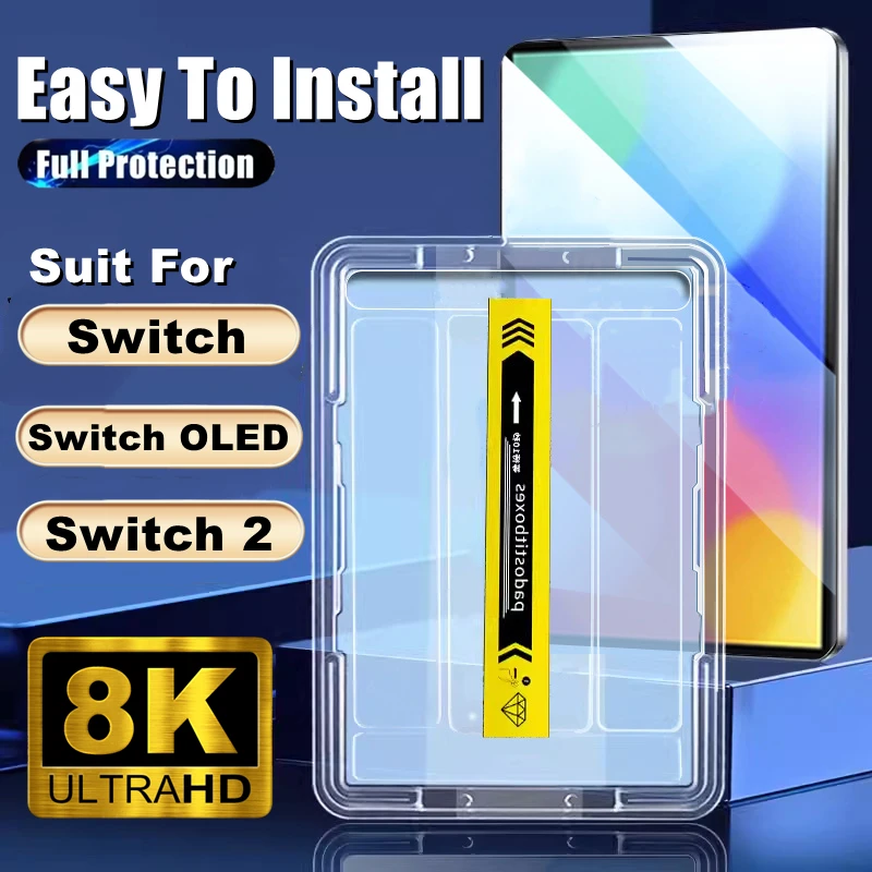 1-3Sets Easy To Install Tempered Glass for Switch 2 Oled Clear Anti-Scratch Screen Protector for Switch2 NS2 with Alignment Kit
