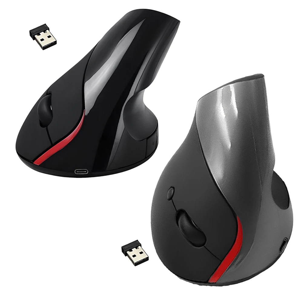 2.4G Vertical Wireless Mouse Rechargeable Vertical Ergonomic Mouse 6 Buttons Vertical Mouse for Laptop Laptop PC MacBook Windows