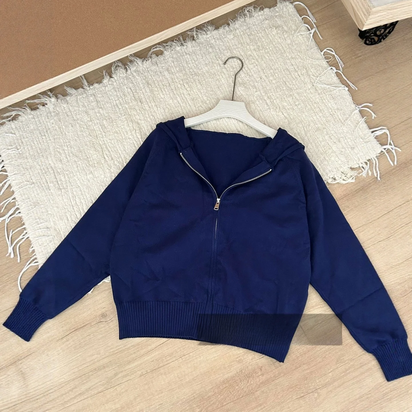 Splendido cappello lavorato a maglia ort Jaet da donna inizio autunno pendolari Sle colore puro chiusura con cerniera regolare sottile