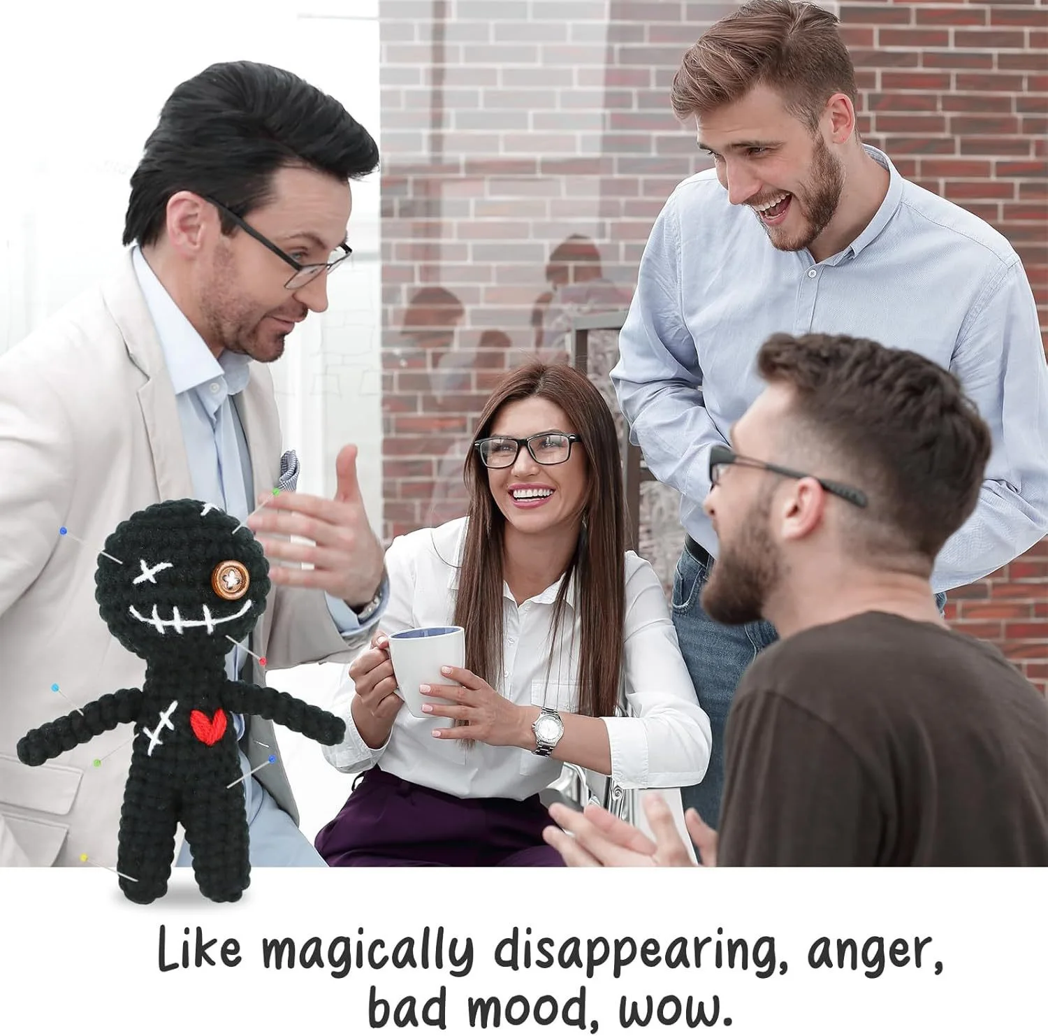 قلادة تزيين دمية وجه كروشيه مصنوعة يدويًا جديدة عبر الحدود