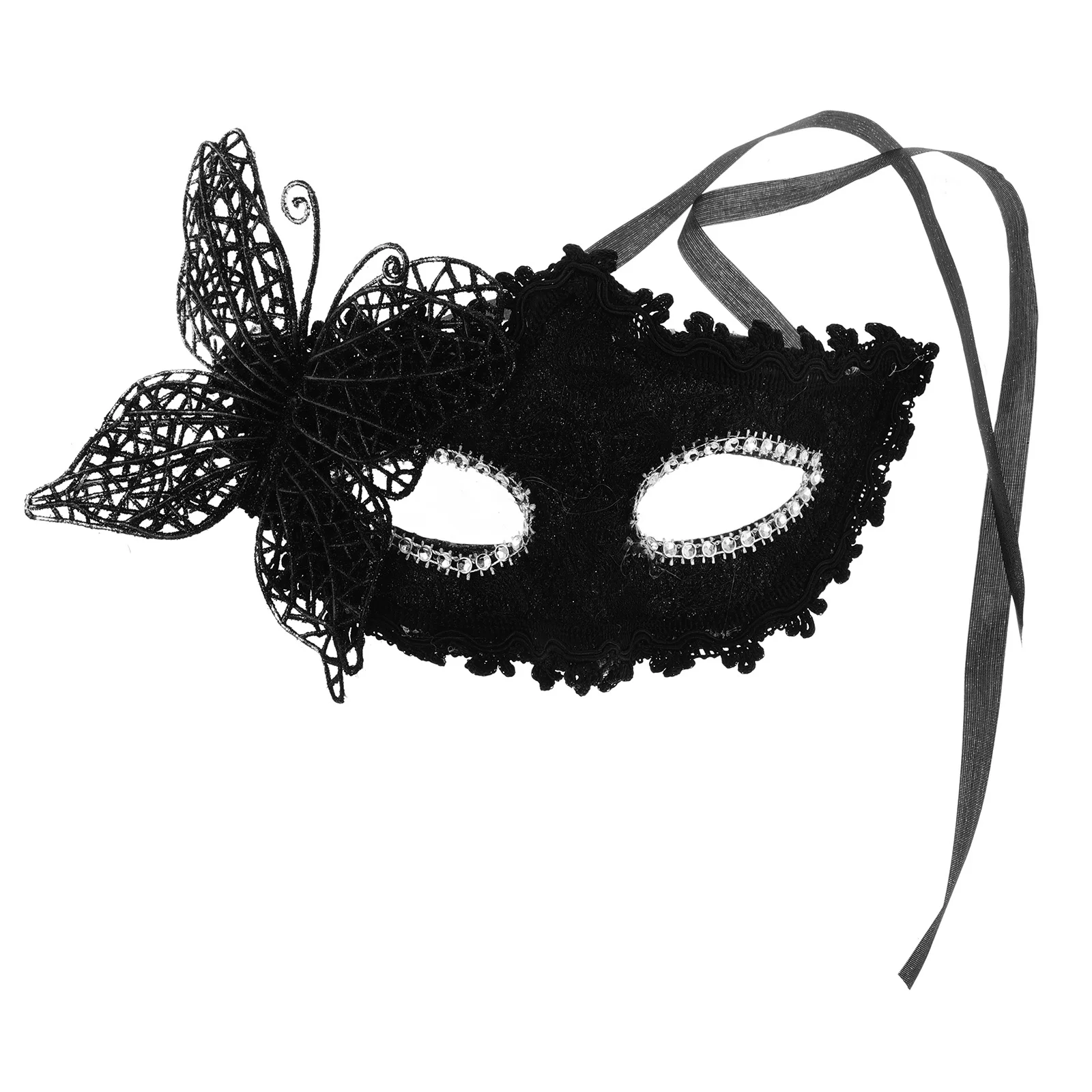 Venetian Masquerade Half Face Costume Mask Lightweight Elastic Band Halloween Party Mask for Women