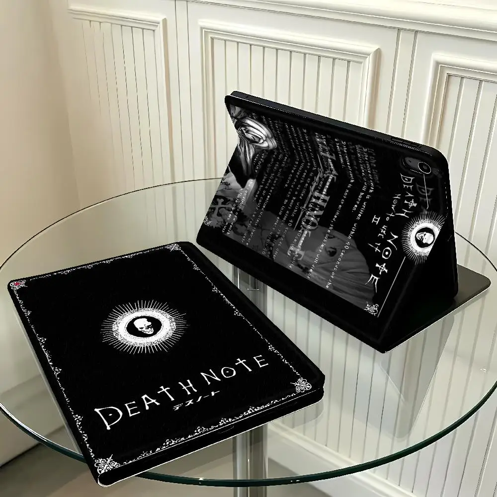 With Pencil Holder Case for Apple iPad Air 11 13 M4 M3 M2 A16 2026 Pro11 13 10th 7/8/9th Air 4/5/6th DEATH NOTE Dark