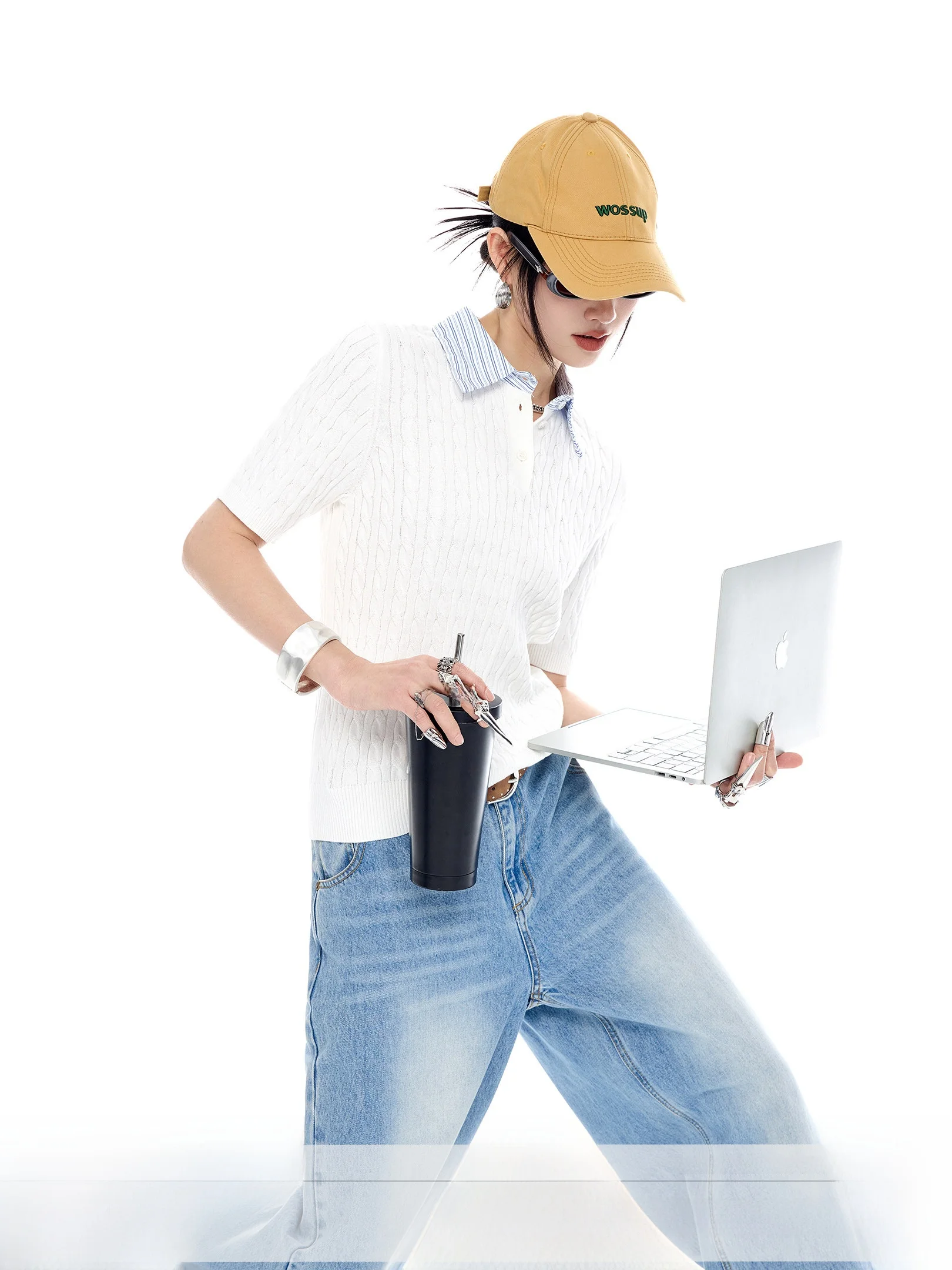 

Ich Mode Women's Knitted Twisted Summer Top Slim Fit ort Sve irt Cotton round Ne T-irt Small Upper Body